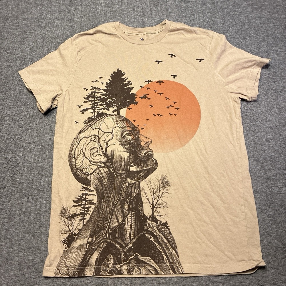 JUNK FOOD CLOTHING Men's Sz XXL Short Sleeve Crew Neck Graphic Print Shirt